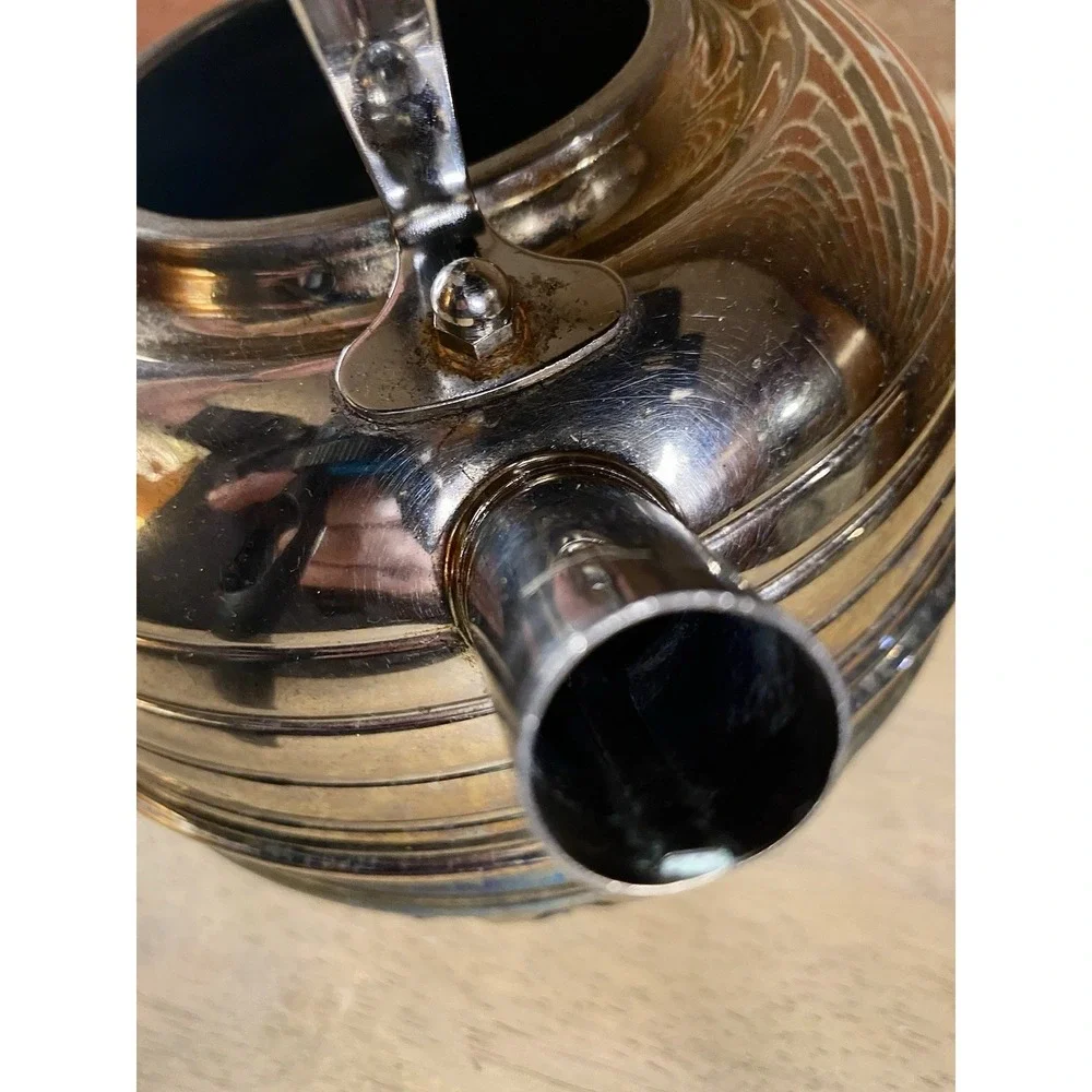 Simplex‎ Patent Solid Copper Whistling Kettle England Chrome Finish